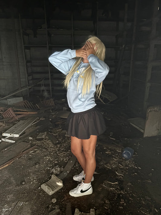 Daisies Light Blue Hooded Sweatshirt