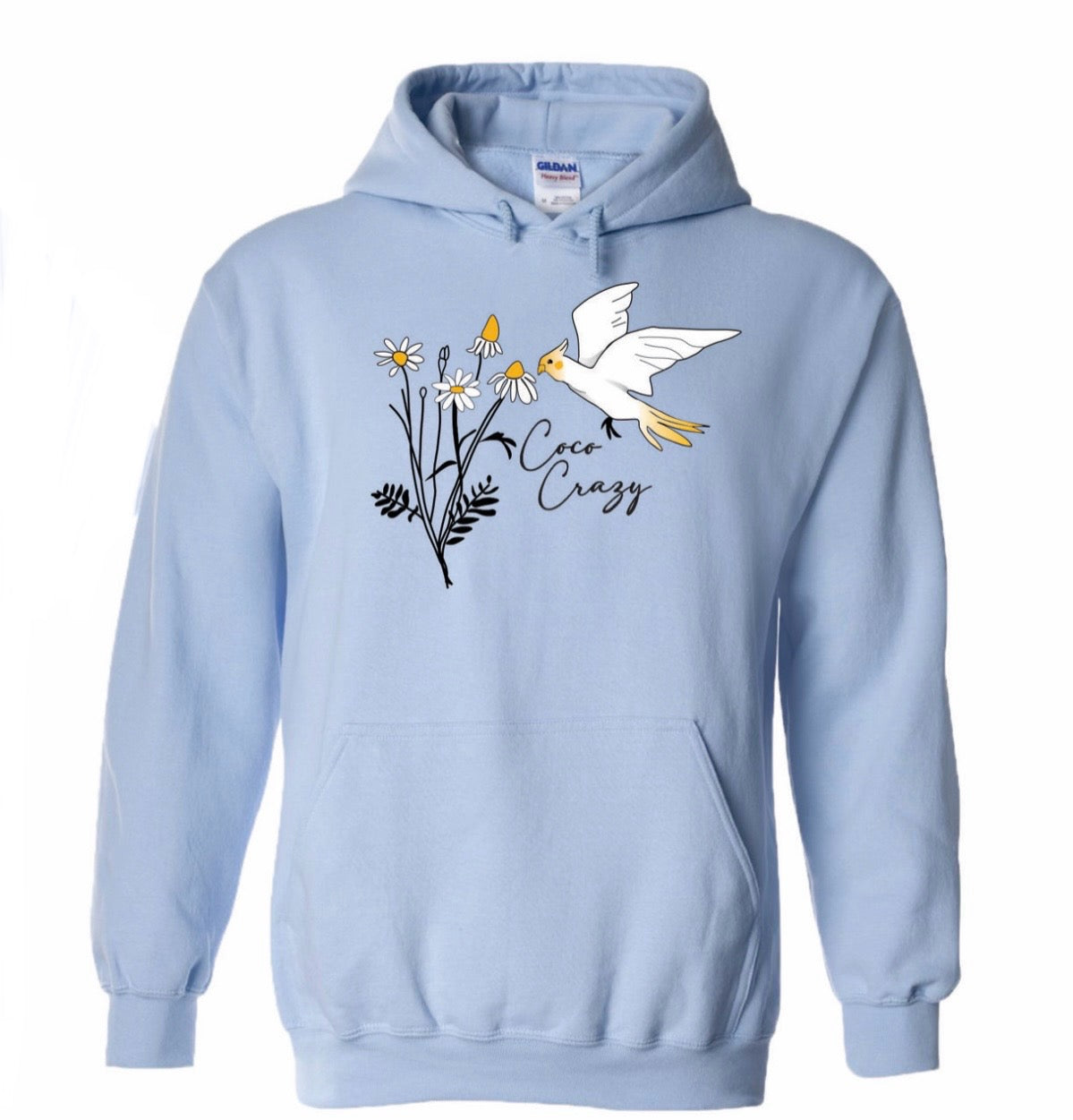 Daisies Light Blue Hooded Sweatshirt
